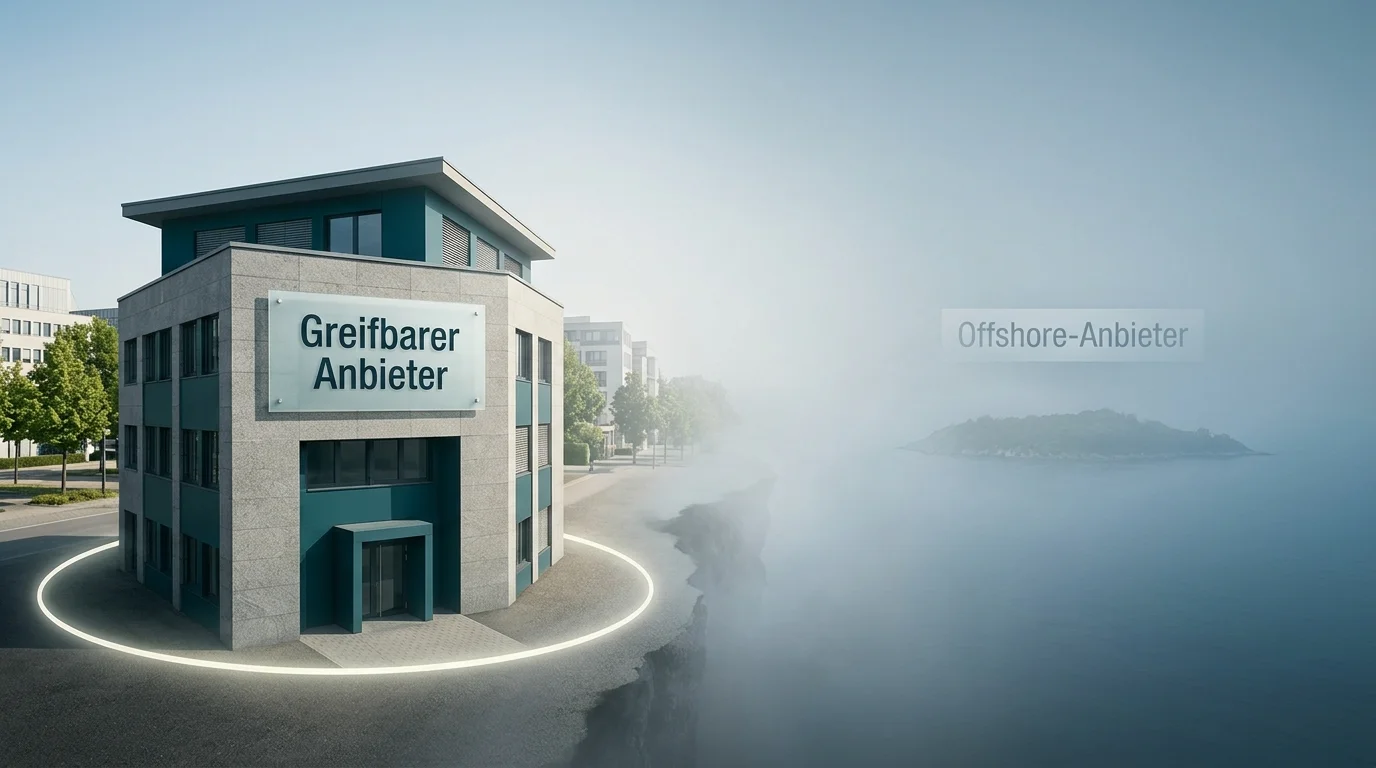 Vergleich der Durchsetzbarkeit von Ansprüchen gegen greifbare EU-Anbieter und reine Offshore-Anbieter