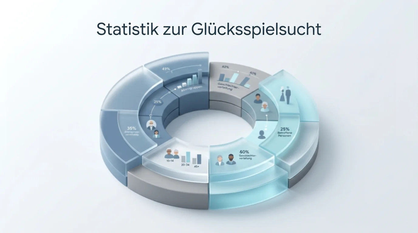 Ruhige Andeutung eines Anteilsdiagramms als Sinnbild für die Verbreitung von problematischem Spielverhalten