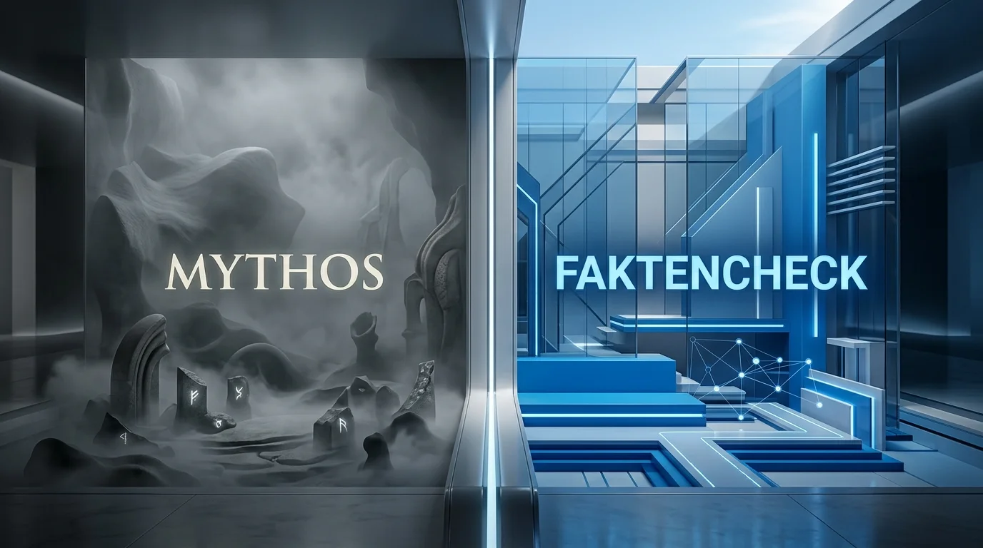 Faktencheck-Darstellung, die den Mythos der harmlosen Grauzone der tatsächlichen Strafrechtslage gegenüberstellt