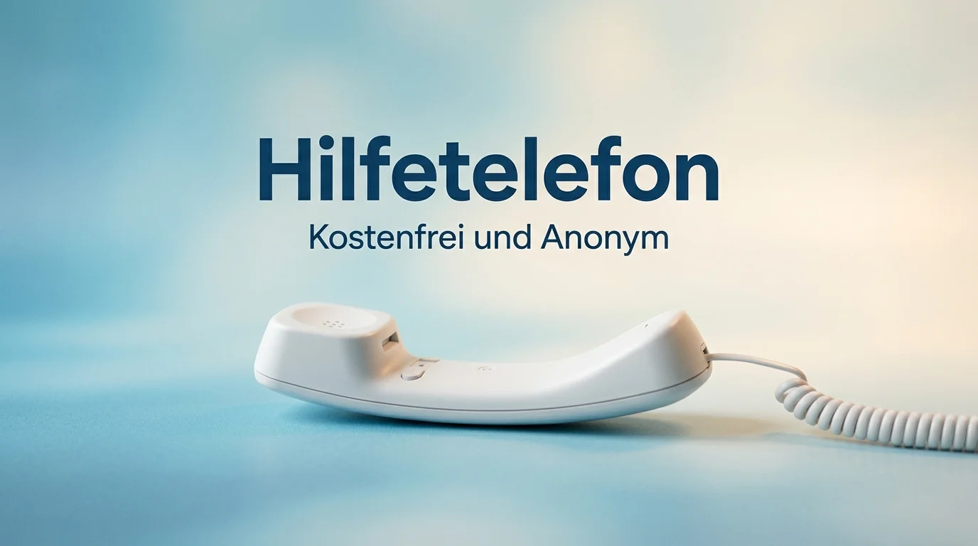 Telefonhörer-Symbol vor ruhigem Hintergrund als Sinnbild für die kostenfreie und anonyme Telefonberatung