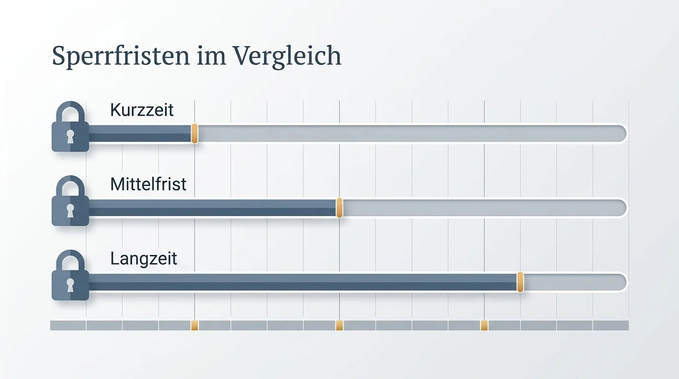 Vergleich der Mindestdauern von Selbstsperre, Fremdsperre und 24-Stunden-Sperre als Zeitleiste