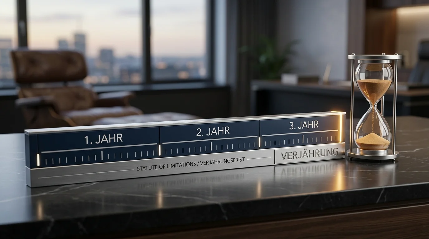 Darstellung der regelmäßigen dreijährigen Verjährungsfrist für Rückforderungsansprüche als Zeitleiste